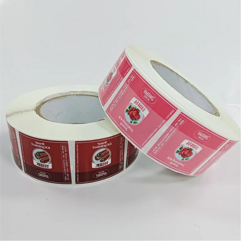 Custom Waterproof Private Label Trapezoid Logo Sticker Printing Roll  Packaging Label