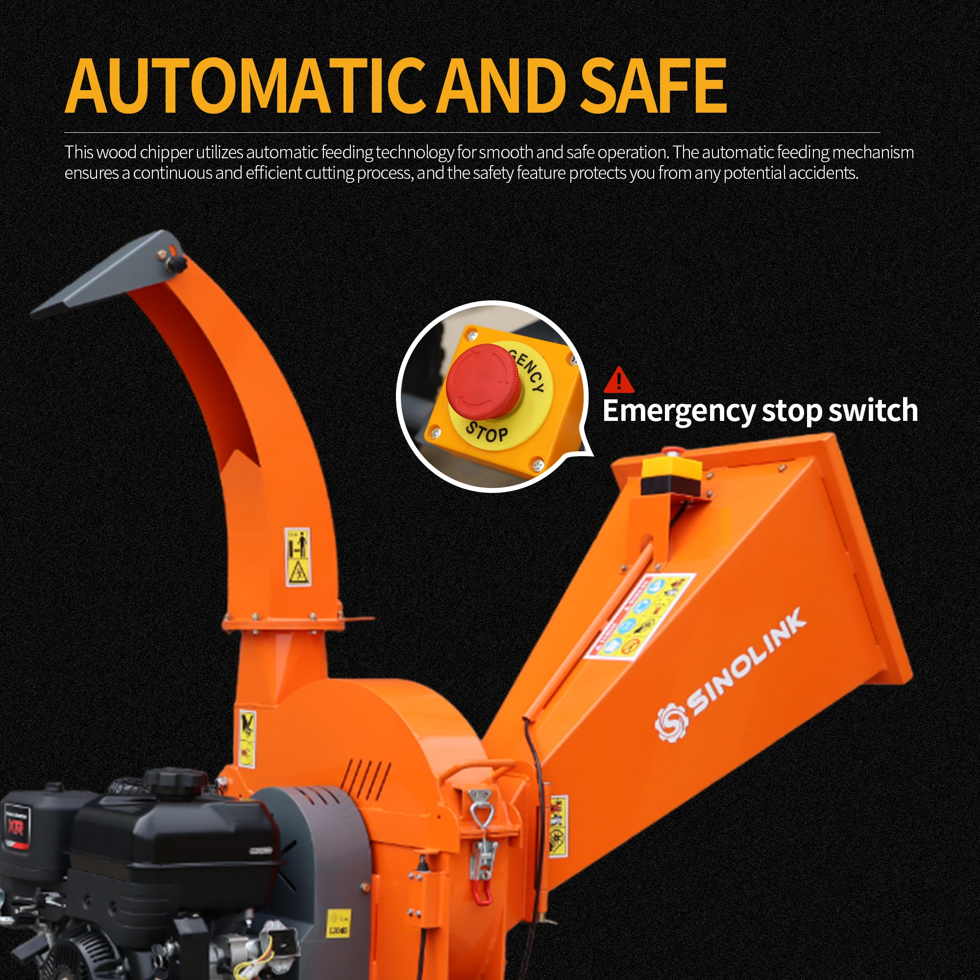 12 Inch Mobile Disc Wood Chipper with 15hp Electric Blade