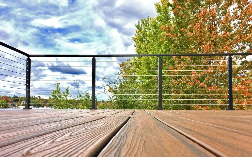 American Black design of modern steel deck railing designs with 2x2 post cable balustrade manufacture