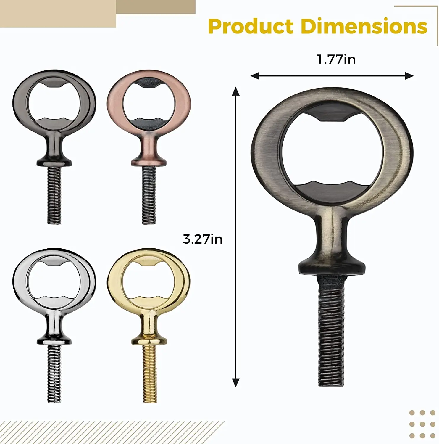 Metal Threaded Bottle Opener Parts For Turners Inset Diy Kit Chrome