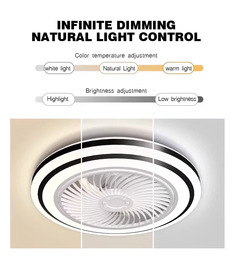 Bladeless Ceiling Fan Modern Remote Control Led Chandelier With Ceiling Fan Vintage Iron Body for Home Decor fan light