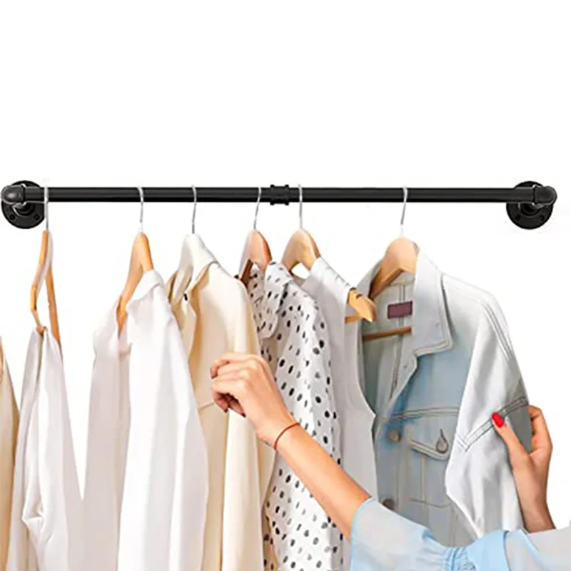 Wall-mounted Drying Rack Industrial Style Iron Plumbing Clothing Rack ...