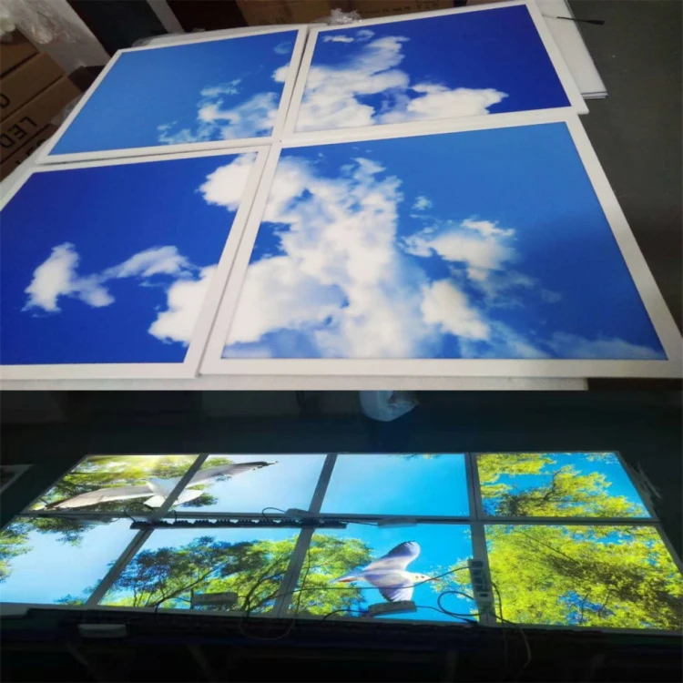 Square Panel Light 600x600 Recessed Operating Theater Ceiling Blue Sky White Cloud Green Tree Vision Ceiling Lamp