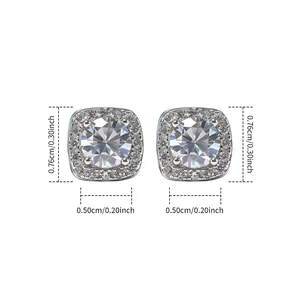 1ct D Color Fine Jewelry Moissanite Diamond Earring 925 Sterling Silver Hip Hop Women VVS Moissanite Stud Earrings