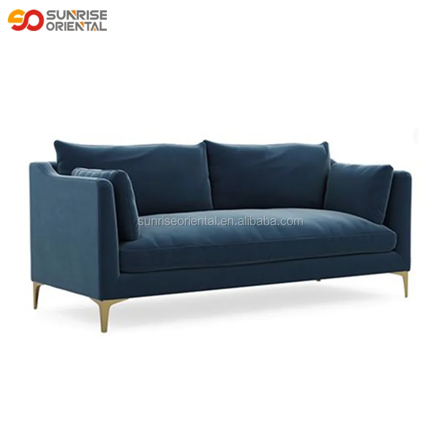 Современный синий бархатный диван chesterfield