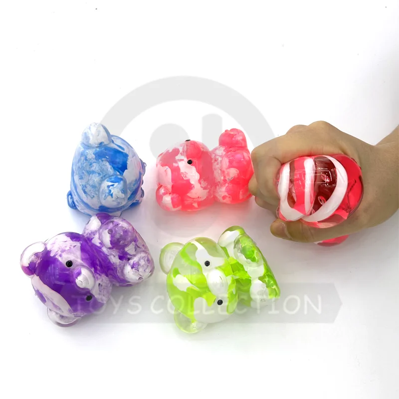 High Quality Unique Design Kawaii Mini Bears Pressure Relief Animal Stress Pinch Joy Toy Stretch Colorful Squeeze Bear for Kids