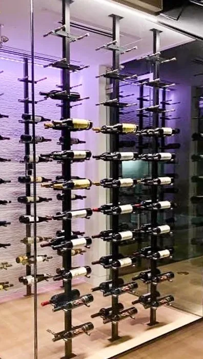 Foshan Professional Gold Wine Display Rack Floor To Ceiling Decorative ...