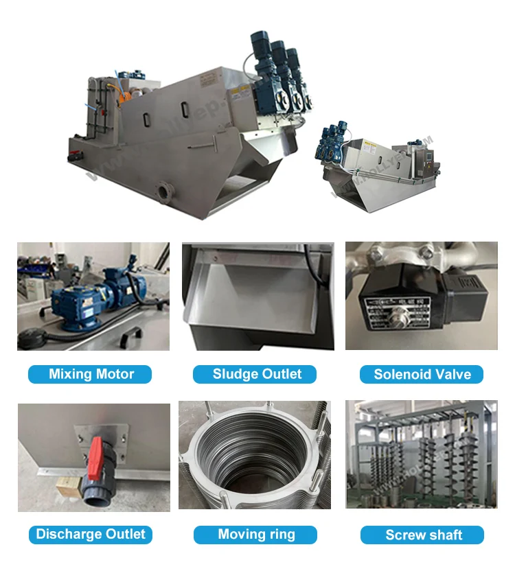 Volute Screw Press Treatment Sludge Sewage Filter Dewatering Machine ...