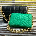 Women's Handbags Women 2022 Summer Trends Quilted Leather Crossbody Women's Hand Bags Shoulder Handbags Designers Famous Branded Thick Chain Green