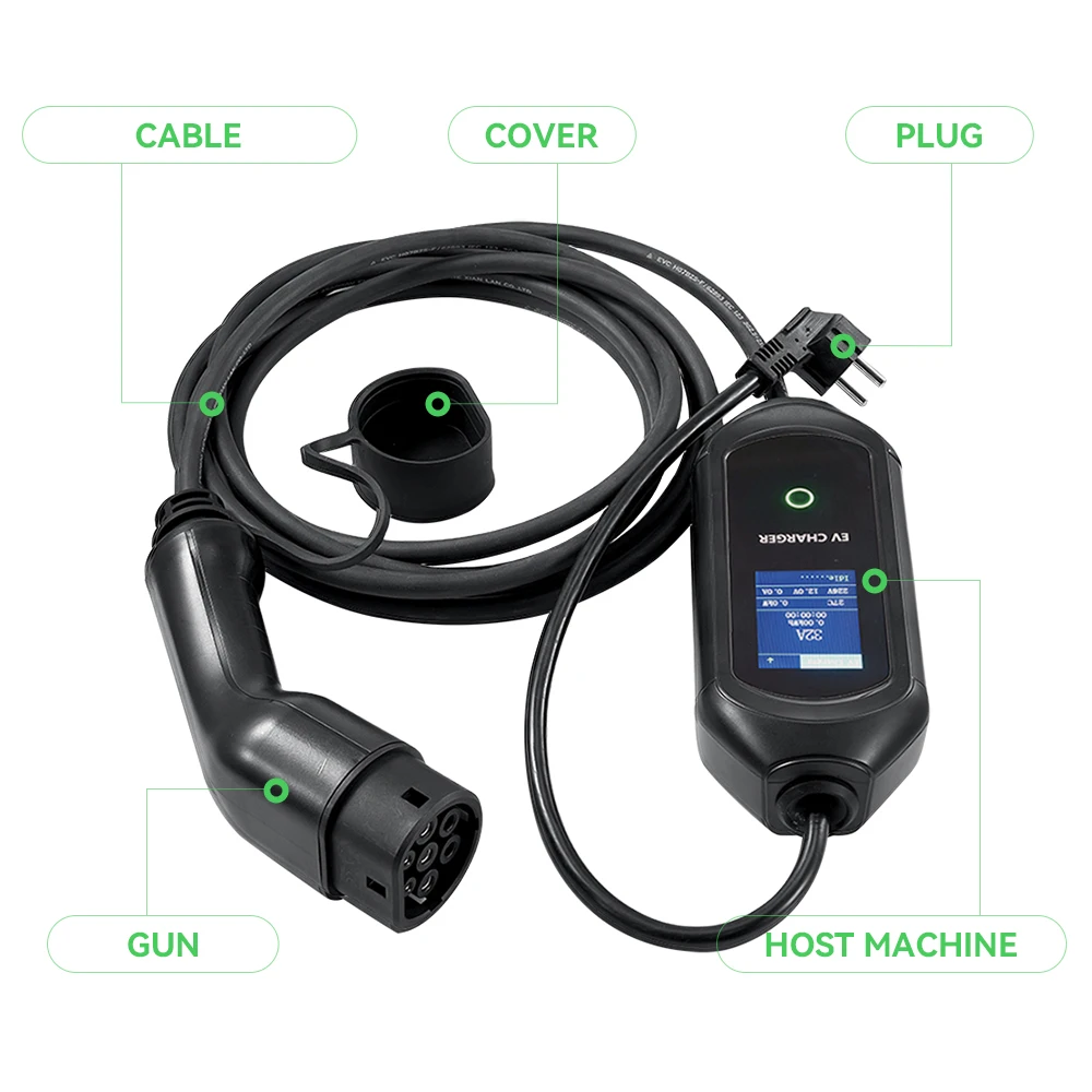 3.5kw 16a Portable Ev Charging Smart Ev Portable Car Charger Charger Ev