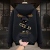 320g heavyweight sweatshirt-black skateboard bear