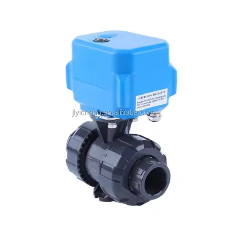 KLD UPVC Electric Valve Electric UPVC PVC Motorized Ball Valve DN40DN50 Socket Union for General Water Treatment