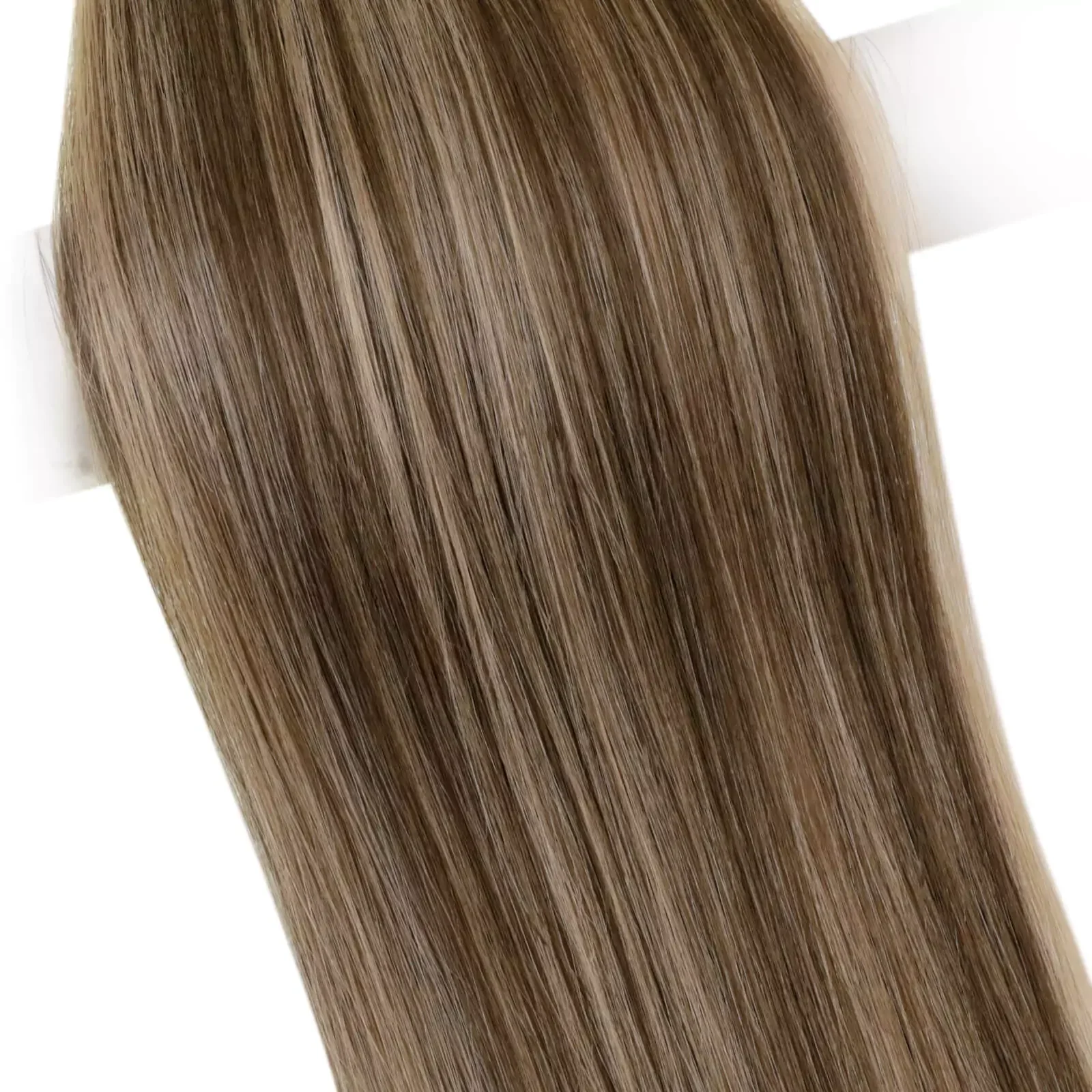 LaaVoo Invisible Hand Tied Hair Extensions 12 Months 100% Human Hair Seamless Sew in Hair_voghion.com