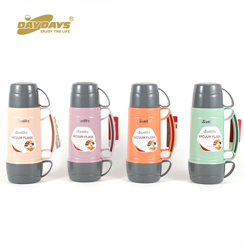 Sunlife Hot Selling White Glass Liner Food Grade Plastic Stable Heat Preservation Vacuum Flask