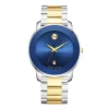 Cinturino in acciaio blu bicolore