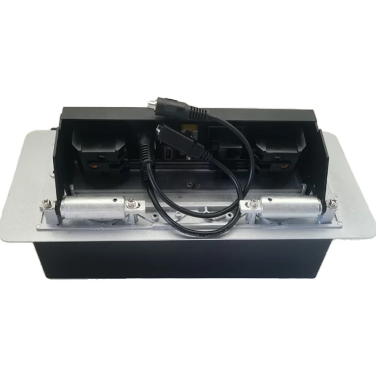 Sliver Top Grade Desktop Power Socket Usb Double 2-Pin and 3pin Sockets Slowly Pop up Embedded Conference Desktop Socket