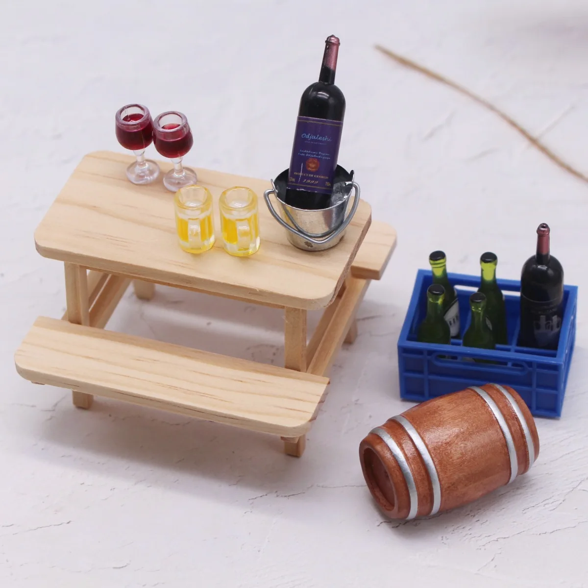 Odoria 1/6 Miniatur Weinflaschen – 5 Stück, Puppenhaus-Zubehör Für Küche & Esszimmer