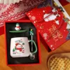 Caja de regalo de una sola taza con tapa de silicona-estilo muñeco de nieve c