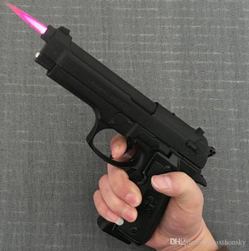 Jiaxin Refillable Lighter Jet Flame Gun Shaped Cigarette Lighter Pistol