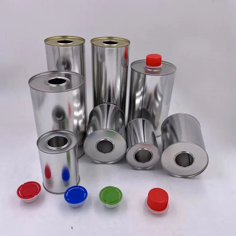 1 Liter Round Empty Engine Oil Tin Can From Tin Can Manufacturer