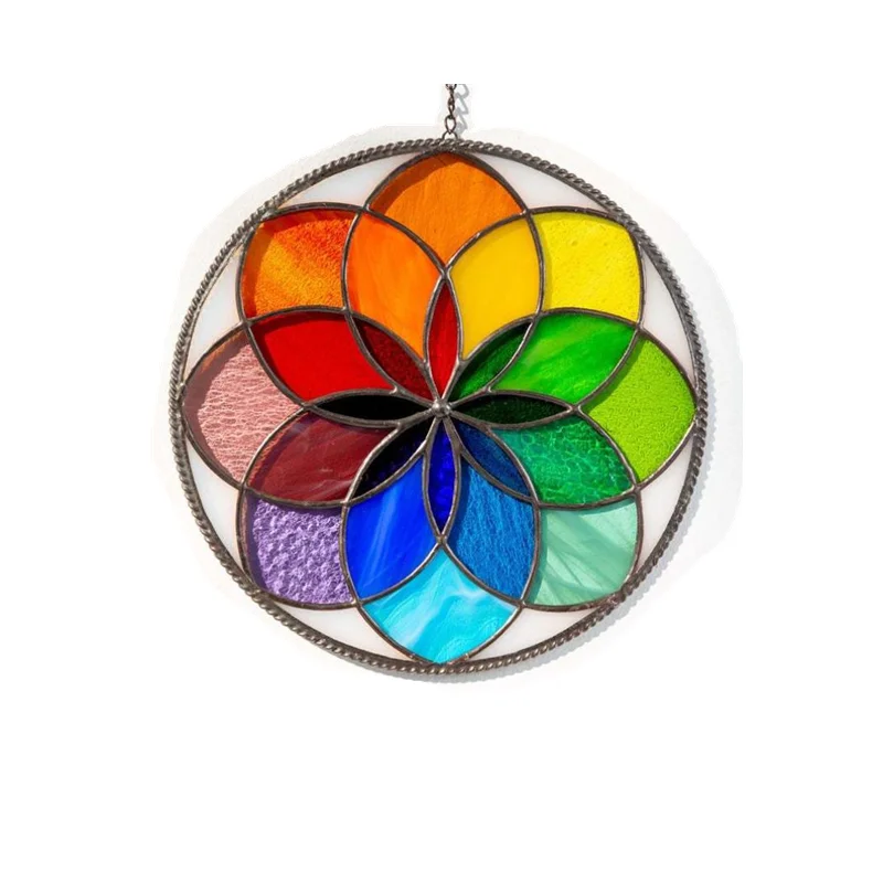 creative stained glass thousand color rainbow suncatcher window