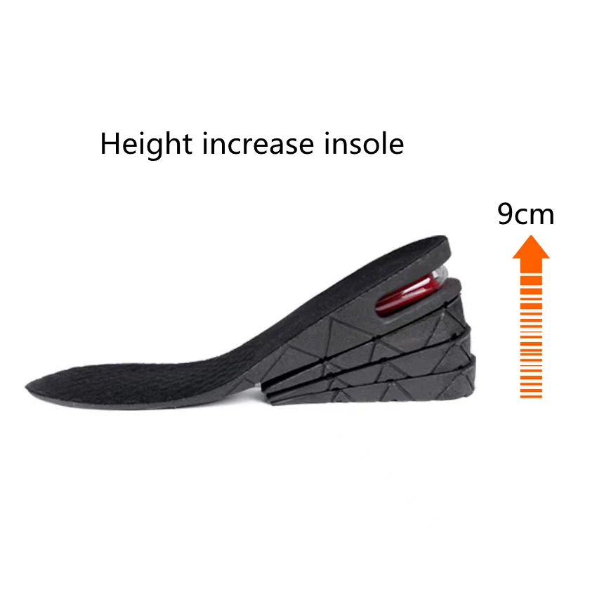 7cm Men's Shoe Lift Insoles – 3-Layer Air Cushion Heel Inserts For Height Increase (US 4-9)