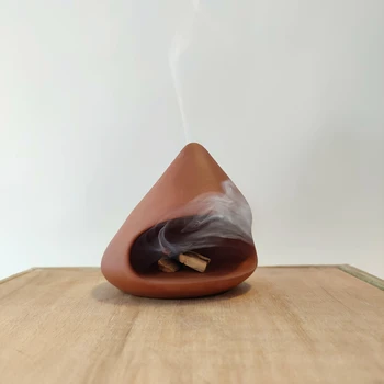 Customizable Mini Ceramic Blossom Scented Incense Burner Meditation Gift Sage Palo Santo Holder