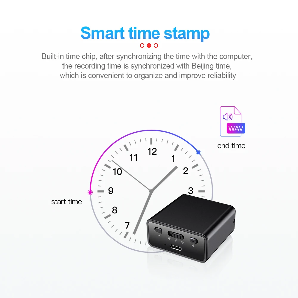 Mini Q65 Digital Voice Recorder Long Time 200 Hours Audio Sound Recorder in MP3 & WAV Format Small Digital Voice Recorder
