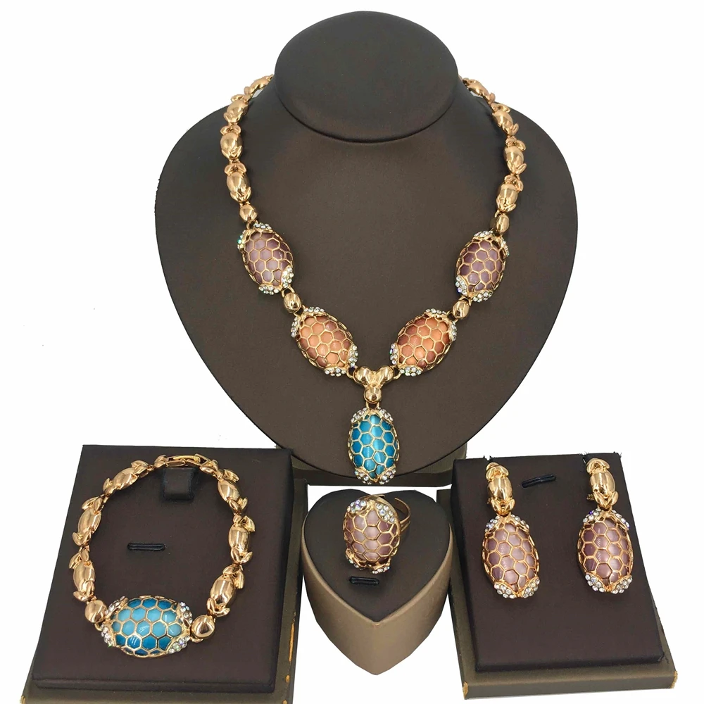 T0173 african High quality 18k gold XOXO plating jewelry set