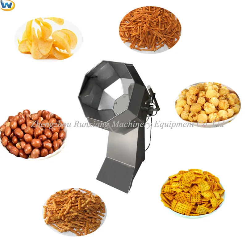 Coated Snacks Machine New Style Automatic Chips Snack Seasoning Machine Bean Seasoning ...