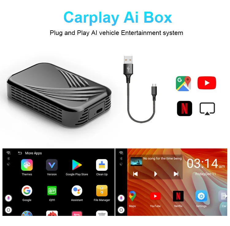 NEW 4+64GB Carplay AI BOX CP-600 for original car youtube play 