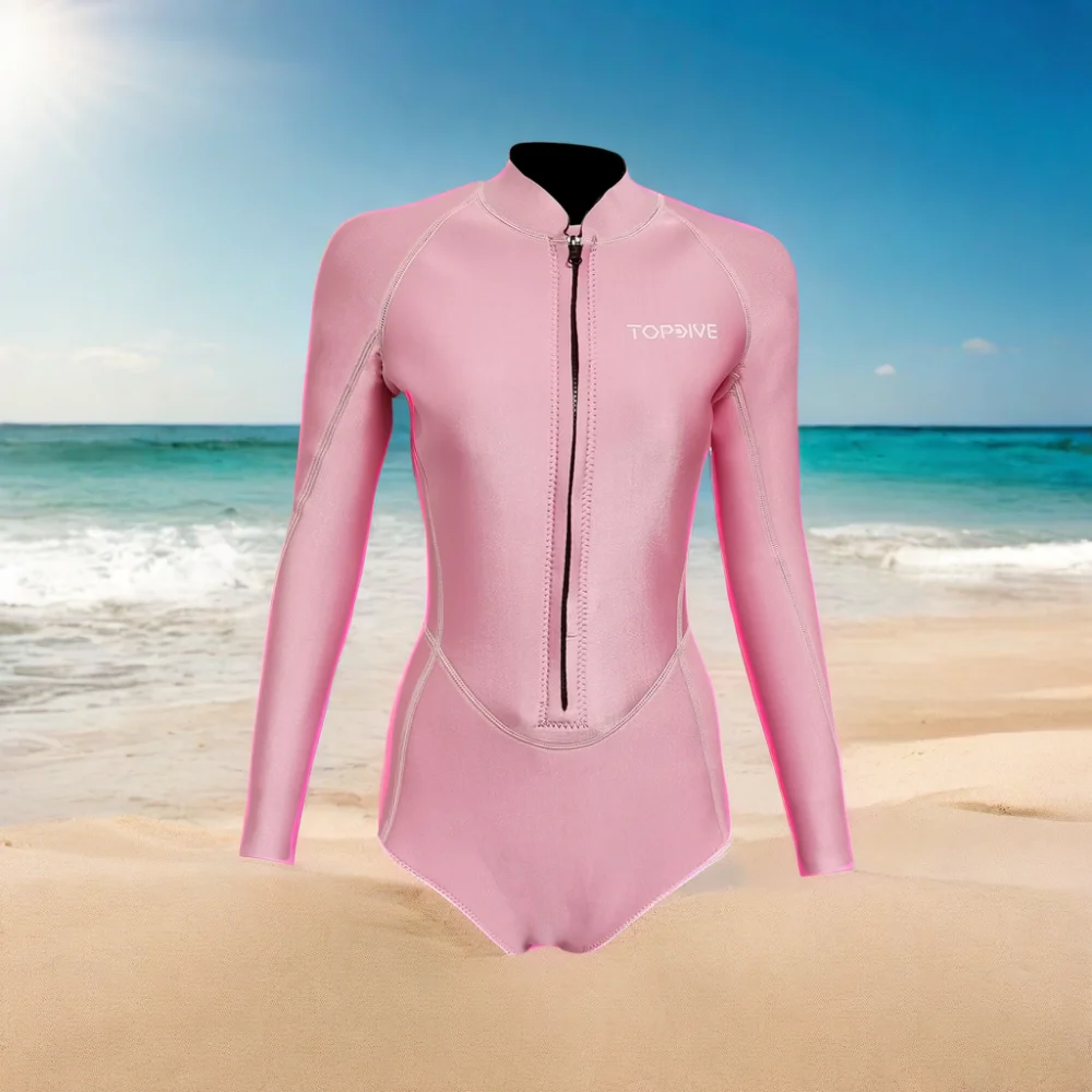 Wholesale Wet Suit Sexy Long Sleeve Aqualung Surfing Suit Swim Suits Front  Zipper 2mm Neoprene Women Diving Surfing Wetsuits