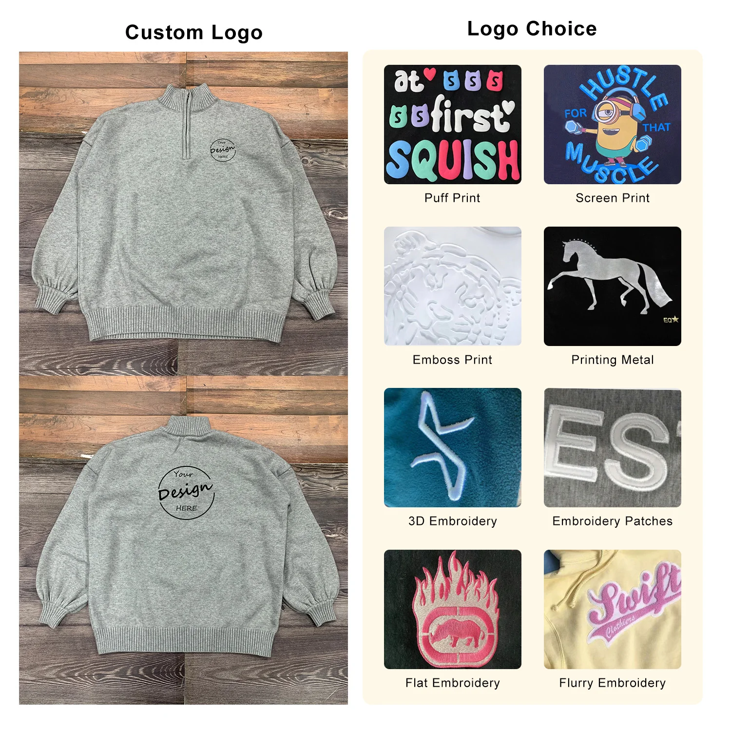 Men Oem Sweater Manufacturer Pullover Jacquard Knitwear Winter 1/4 Zipper Casual Woolen Sweater for Men