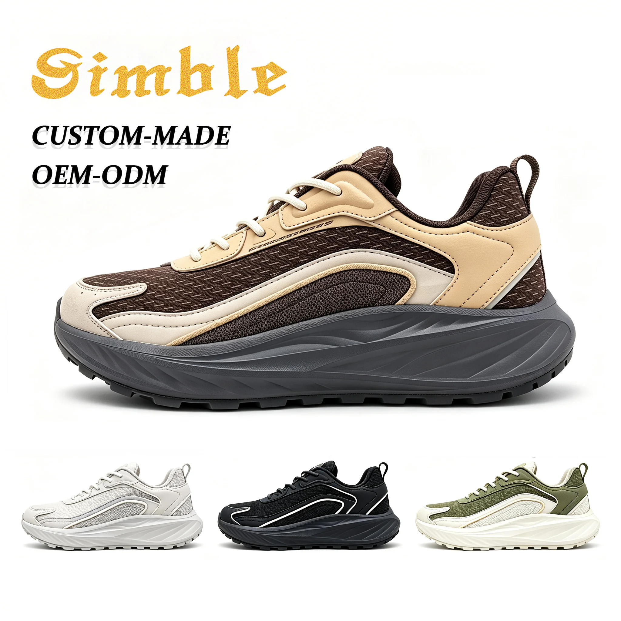 New Custom Men Running Shoes Sneakers Manufacturer All Season Breathable Mesh Outsole Rubber Casual Sports Shoes