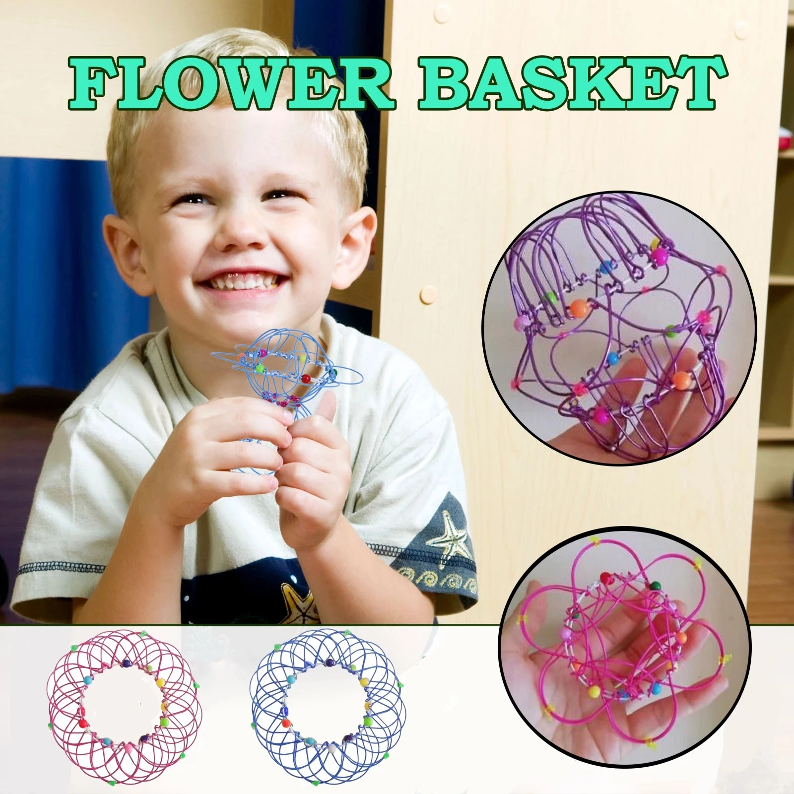 Hoop Toy Magic Mandala Flower Basket Creative Finger Toys Handmade Wire Toy 