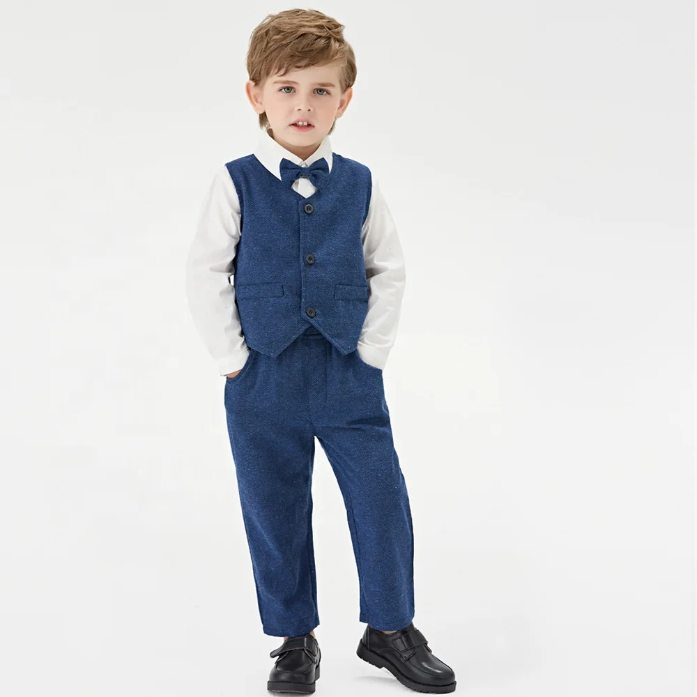 Conjuntos De Ropa De Moda Para Niños Pequeños,Camisas Blancas Con  Pajarita,Chaleco Y Pantalones,Trajes De Fiesta,3 Uds. - Buy Niños Niño  Camisas Blancas Con Bowtie + Chaleco + Pantalones Ropa,Niño Niños Caballero  Conjuntos