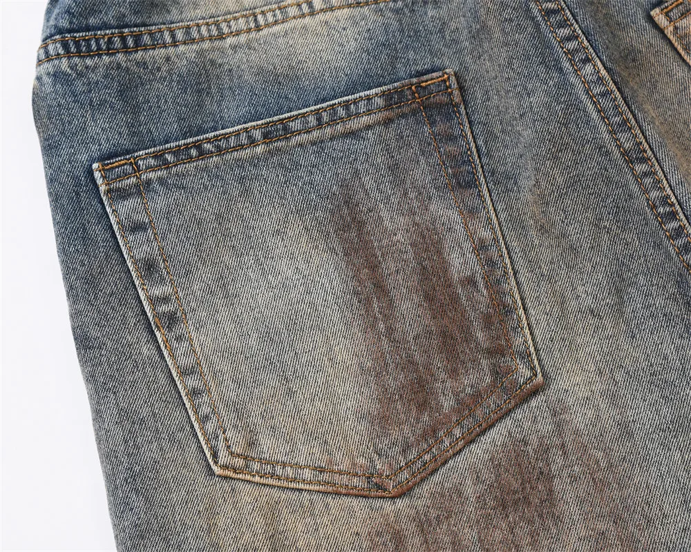 Clothing Manufacturers Punk Ripped Dirty Custom Denim Wide Leg Pants Baggy Jeans Man Men's Jeans Men