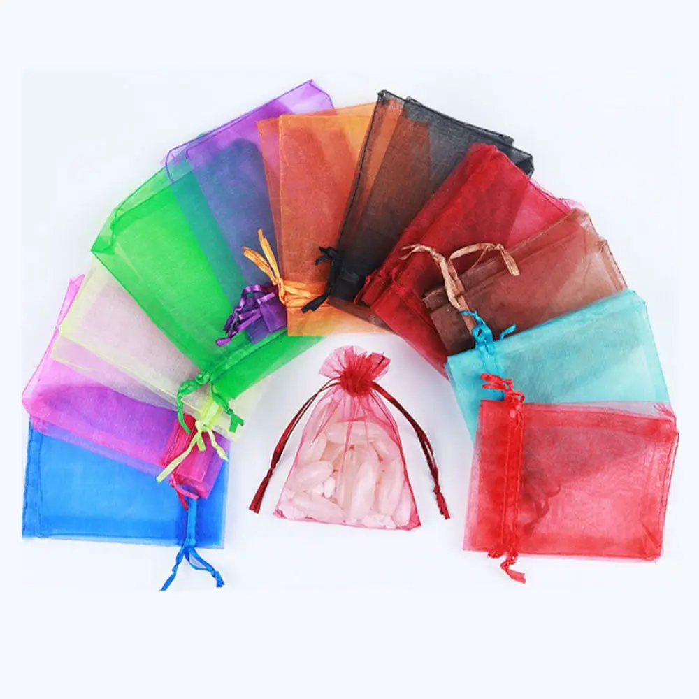 200x Drawstring Organza Bags Gift Pouches Party Wedding Favors Packing 