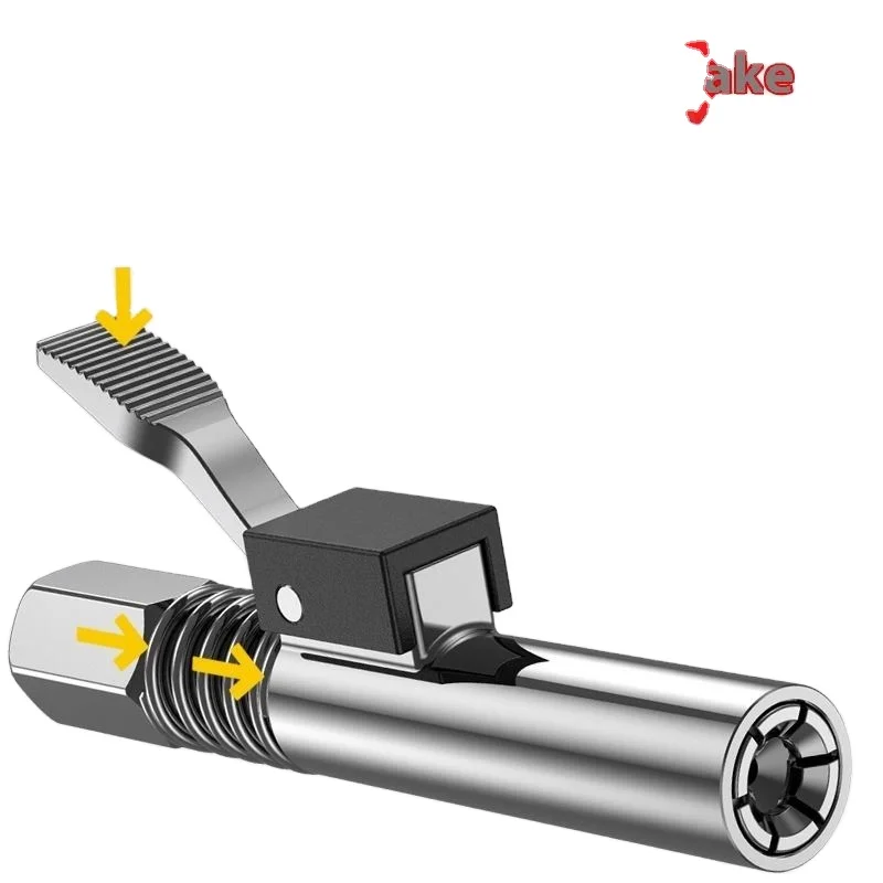 TEBAK Locking Clamp Nozzles Type High Pressure Grease Gun Coupler Lock Grease Gun Nozzle Single Handle Coupling End Connector