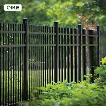 Heavy duty galvanized iron fencing perimeter garden outdoor metal panels steel wrought iron fences home Residential fence