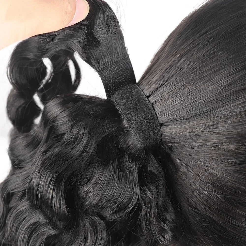 Extension coda di cavallo capelli veri brasiliani body wave_voghion.com
