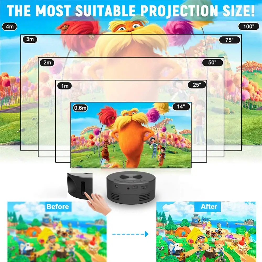 YT200 Mini Projector - Portable Home Media Player