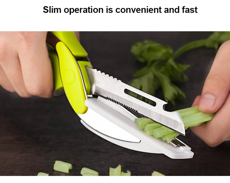 2024 New Convenient 2 In 1 Smart Kitchen Food Chopping Scissors Fruit ...