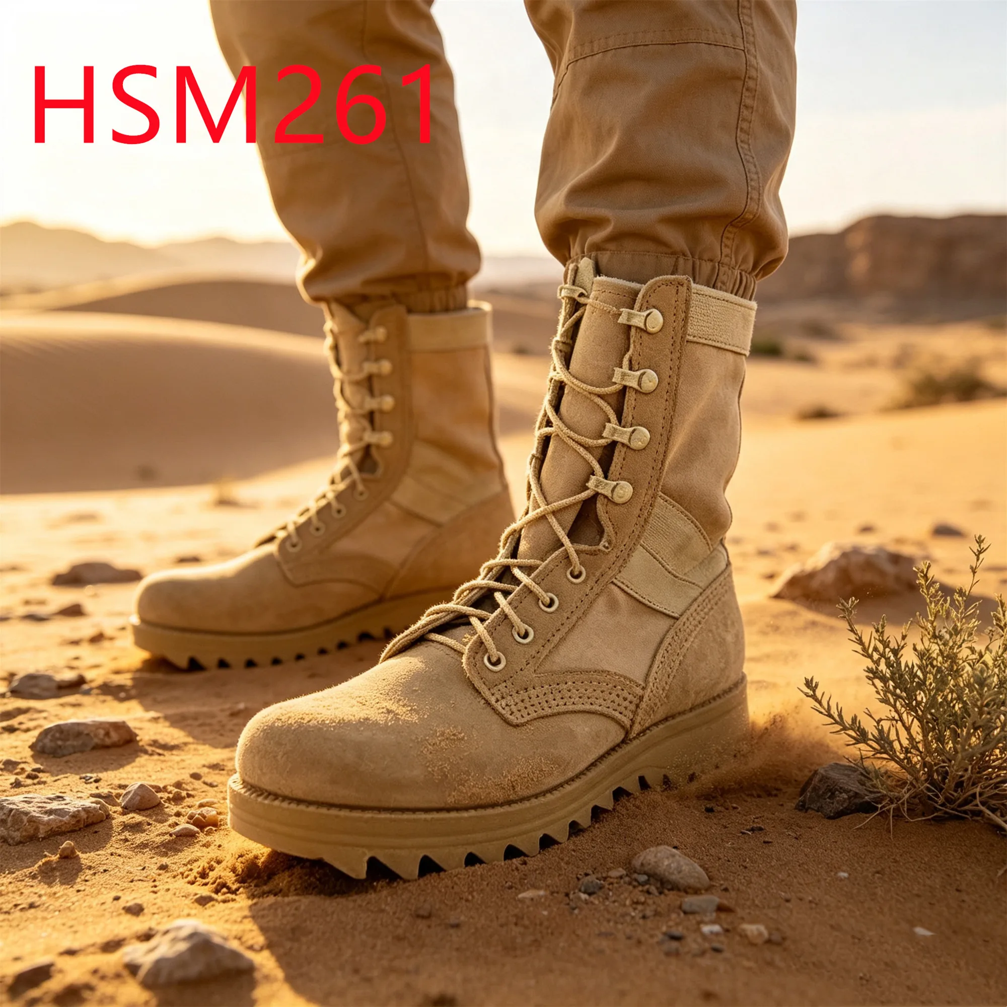 HY,Three Layers Goodyear Rubber Sole Hua Singh Combat Boots Uneven Terrain Black/sand Color Tactical Boots with air Hole HSM261