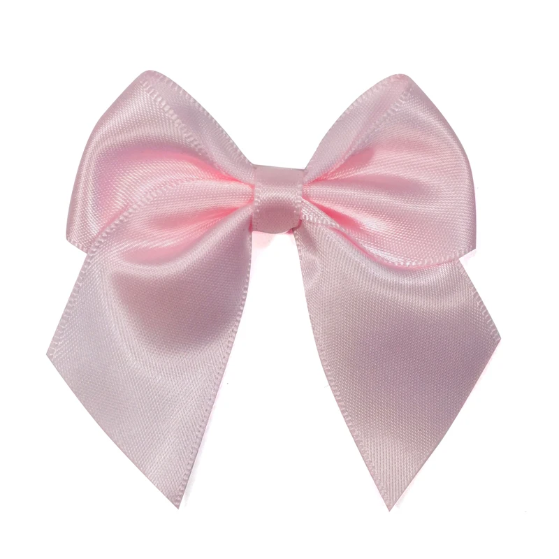 Premade Pink Bows, Light Pink Satin Bows