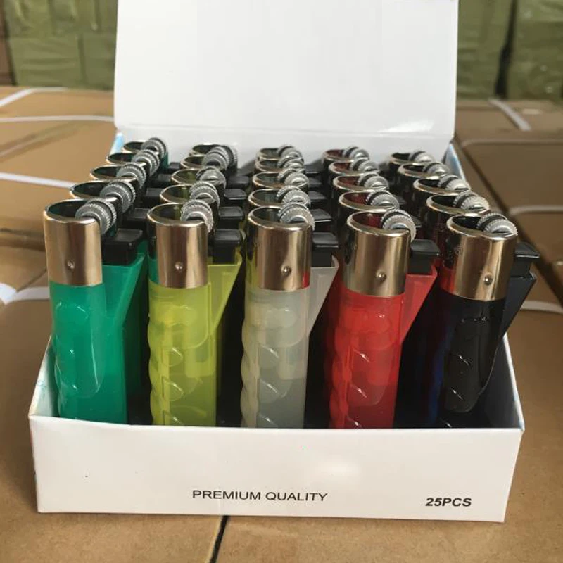 Adult Cheap Disposable Five Color Slim Plastic Flint Cigarette Lighter