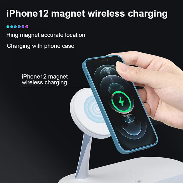 Hot Design Novelties Of Qi 15w Wireless Zinc Alloy Body 4in 1 Magnetic Mount Wireless Phone Charger