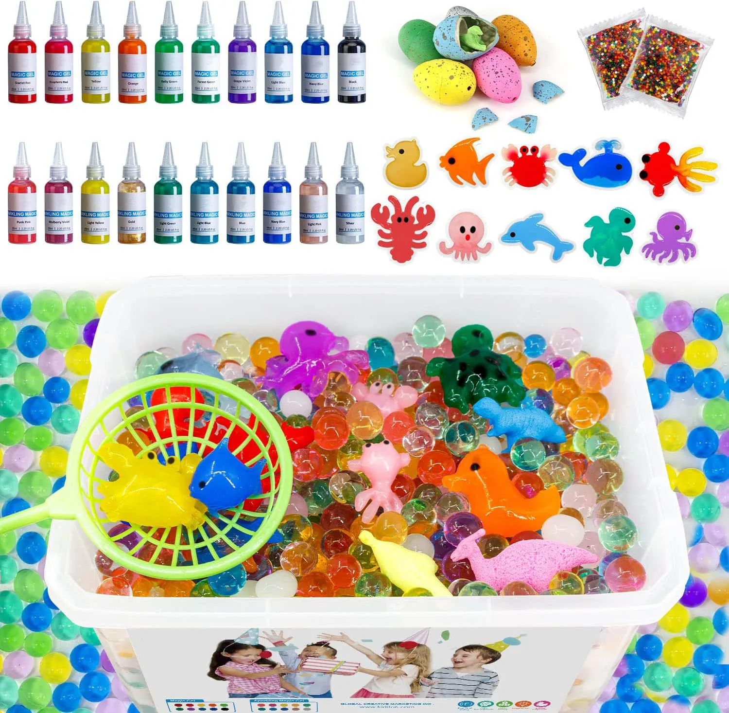  Magic Water ELF, Magic Water Elf Toy Kit Creative 3D Magic Gels  Water Animal Beads Kit, Aqua Fairy Toy Set for Kids 3D Handmade Water Toy,  DIY Sea Life Creature Toys