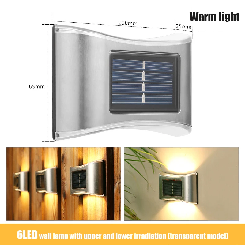 High Bright Fence Outdoor Led Solar Powered Waterproof Wall Mounted
