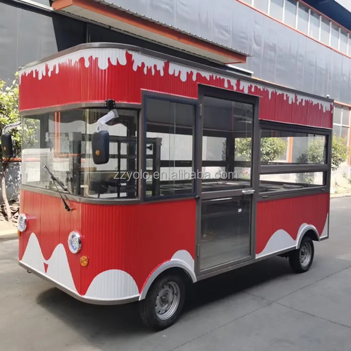 Stainless Steel Mobile Food Truck Mobile Kitchen Trailer Food Trucks Mobile Food Trailer with DOT